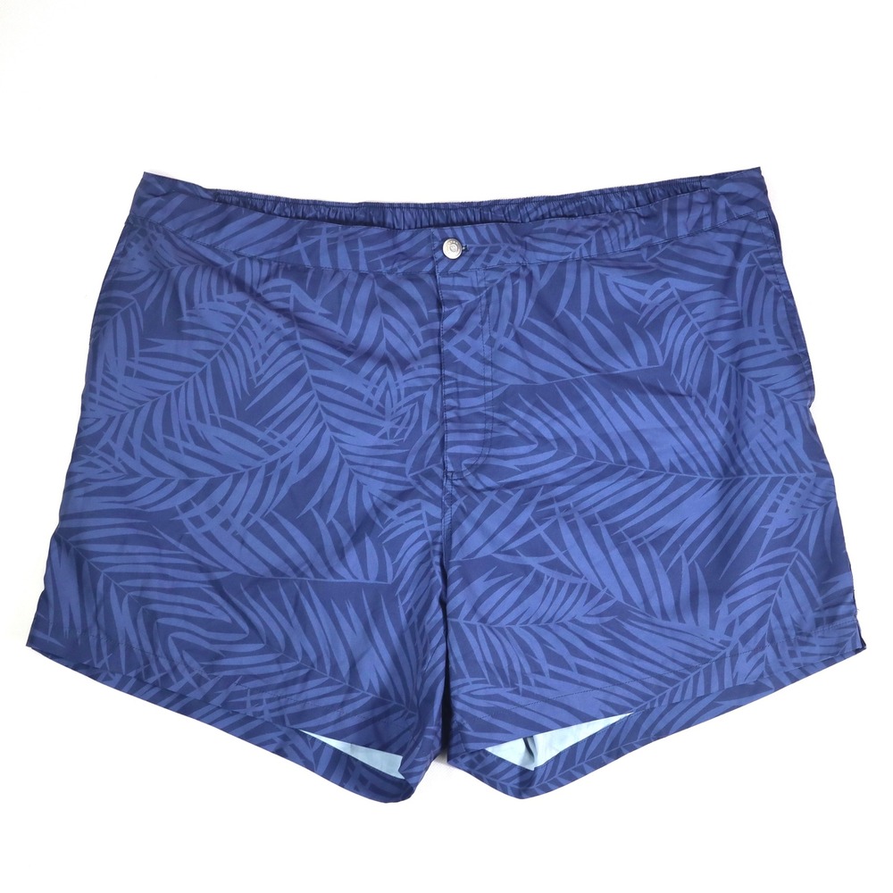 Peter Millar Swim Trunks Mens XXL Blue Palm Leaf Crown Crafted Board Shorts